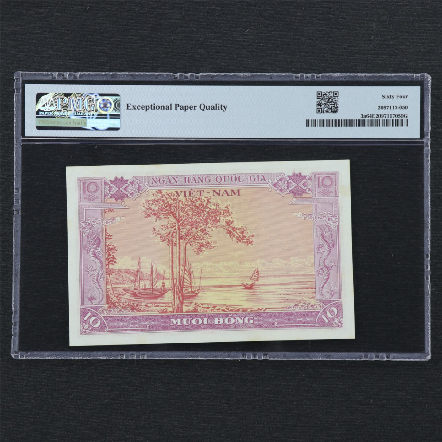 【亘邦集藏】 第162期拍卖 1955年 南越10盾 PMG 64EPQ 195262