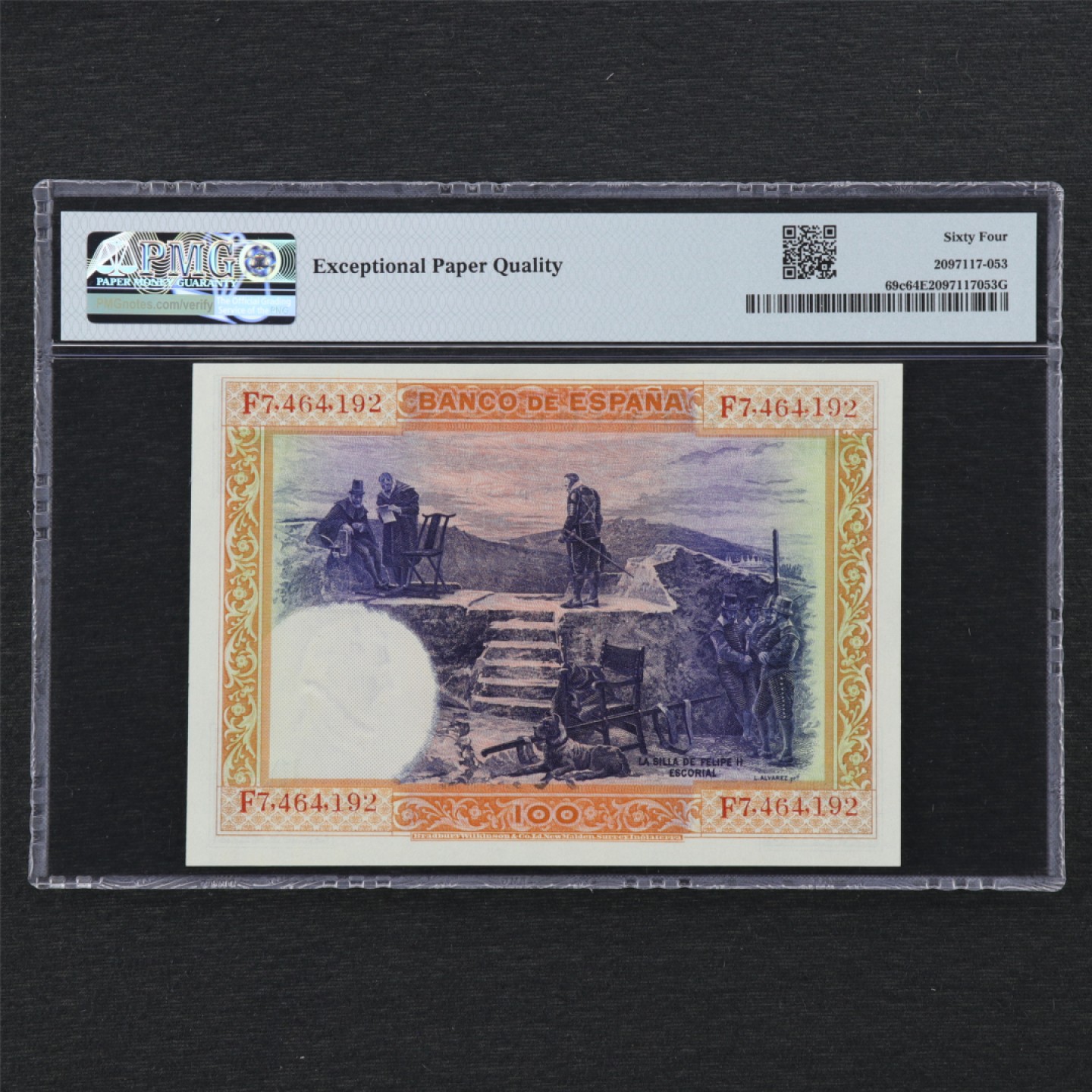 【亘邦集藏】 第162期拍卖 1925年 西班牙100比塞塔 PMG 64EPQ 7464192
