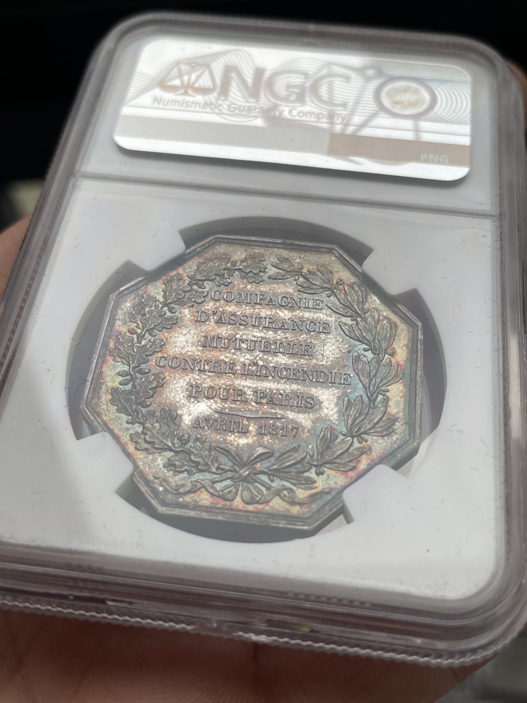 欧洲章牌-拍卖第25场 1817年法国巴黎火灾保险公司银章 直径：36 mm