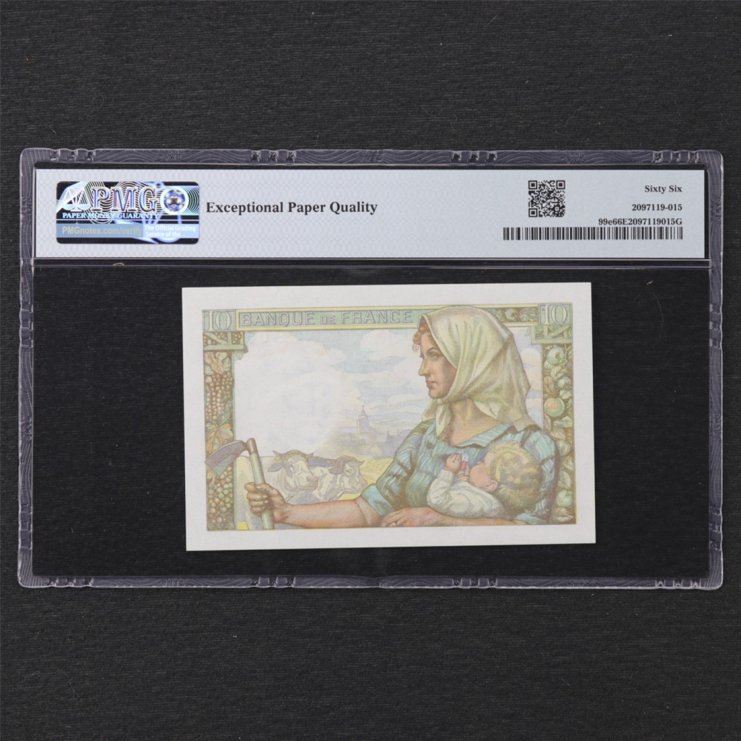 【亘邦集藏】 第162期拍卖 1942-47年 法国10法郎 PMG 66EPQ U96 05255