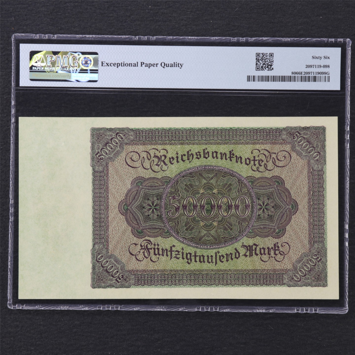 【亘邦集藏】 第162期拍卖 1922年 德国50000马克 PMG 66EPQ 18812161
