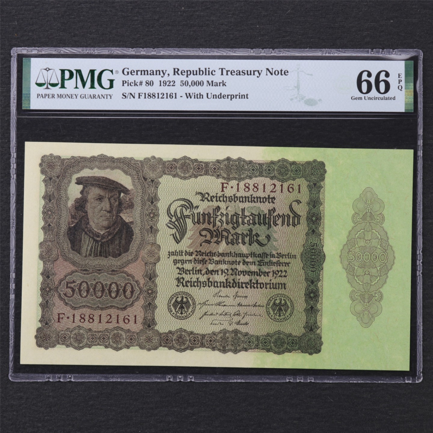 【亘邦集藏】 第162期拍卖 1922年 德国50000马克 PMG 66EPQ 18812161