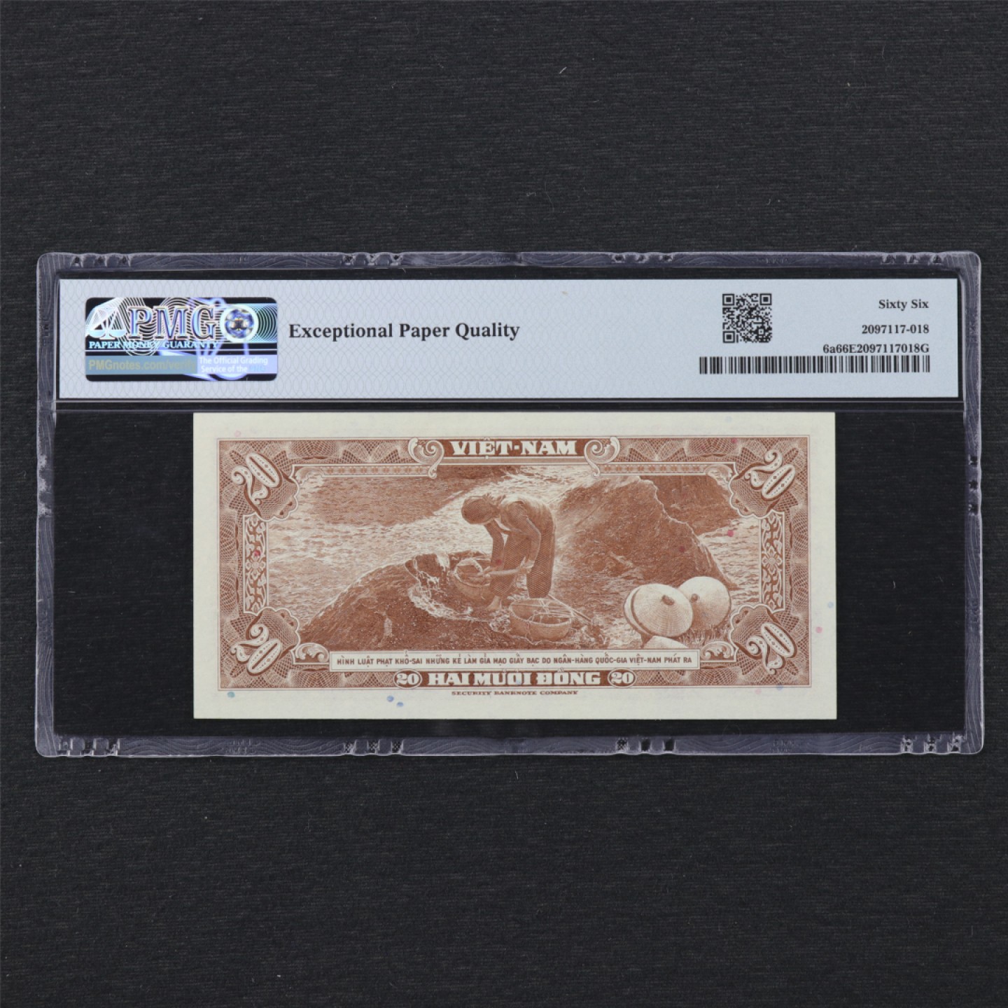 【亘邦集藏】 第162期拍卖 1962年 南越20盾 PMG 66EPQ 810712