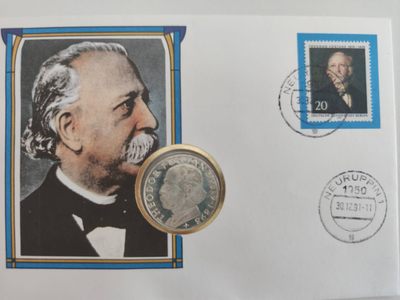 邮币封专场第三场 1969年德国诗人台奥尔多纪念5马克银币邮币封