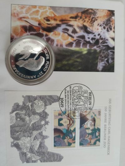 邮币封专场第三场 1987年开曼群岛金刚鹦鹉银币邮币封