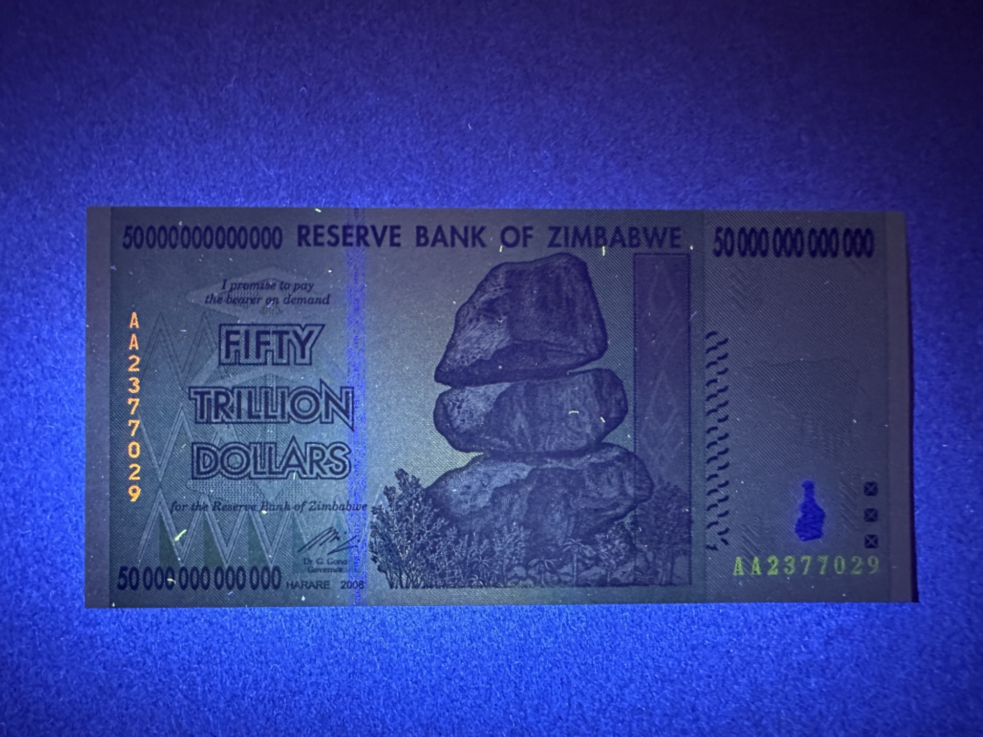 《张总收藏》107期—外币精品 津巴布韦50万亿 UNC 2008年 无4 AA冠