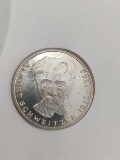 邮币封专场第三场 1975年德国学者史怀哲纪念5马克银币邮币封