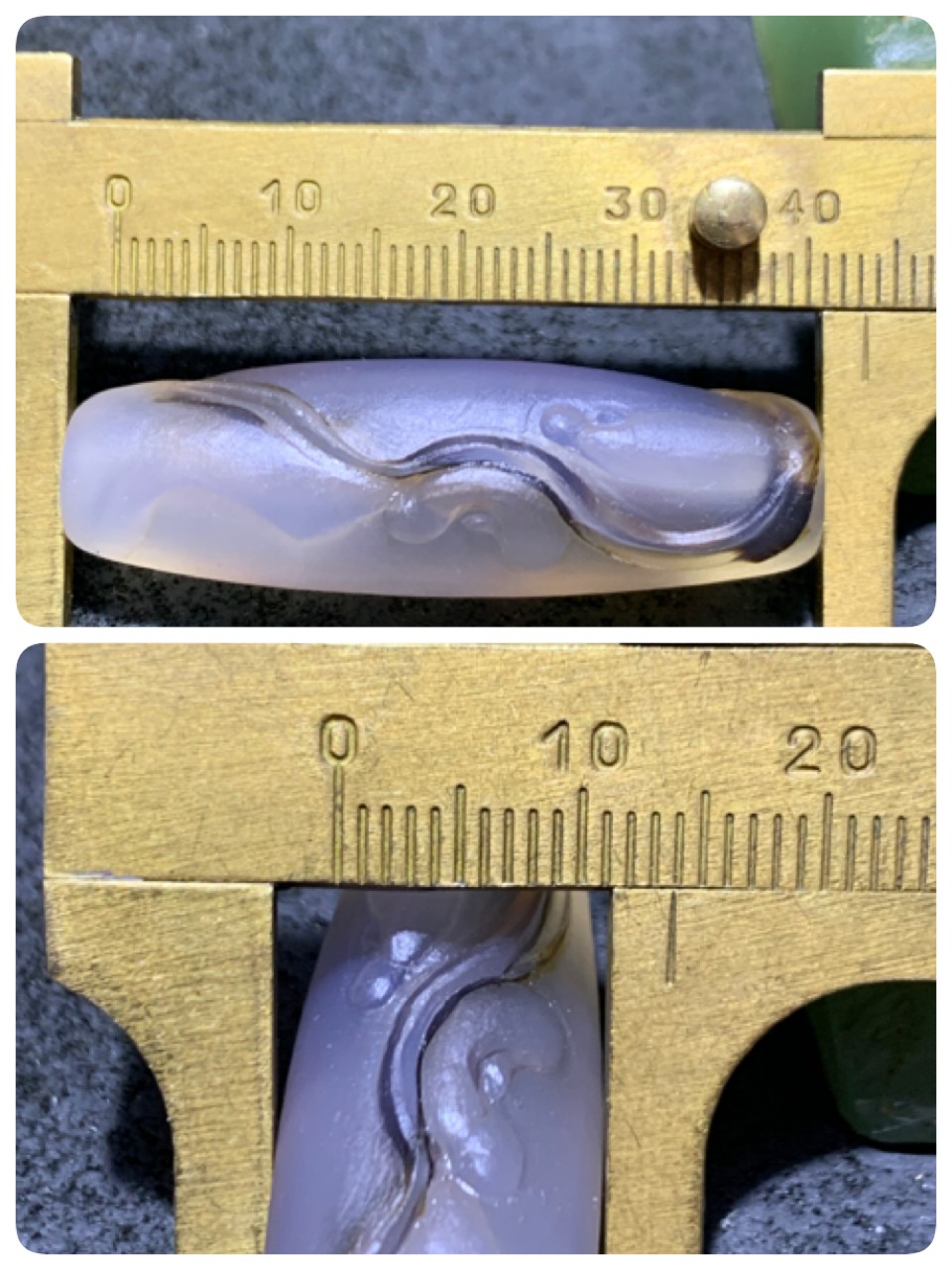 精美高玉化亚光海洋玉髓手工俏色巧雕参禅悟道意境大桶珠一个