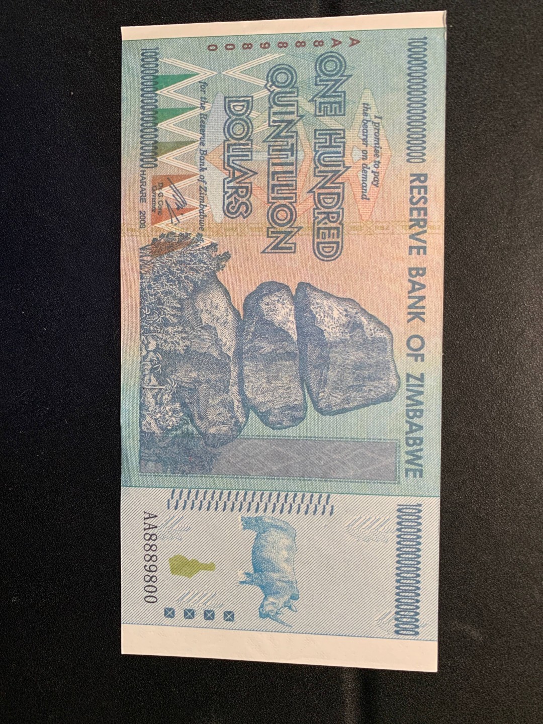 北极狼藏苑社（68）精品专场 98007-ASEAN.津巴布韦测试钞.绿色荧光纪念钞