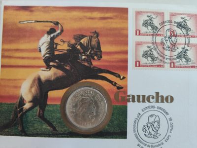 邮币封专场第三场 1961年乌拉圭反抗西班牙统治150周年10比索银币邮币封