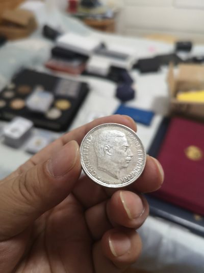 长老汇第8场老银币拍卖 - 1915丹麦克里斯蒂安十世海豚2克朗银币，首年版