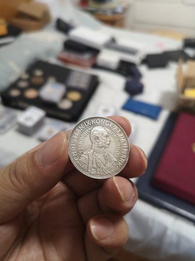 长老汇第8场老银币拍卖 - 1903丹麦克里斯蒂安九世在位五十周年2克朗银币，独年版
