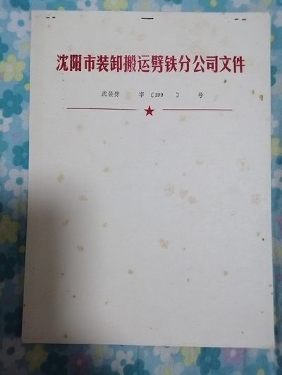 沈阳市装卸搬运劈铁分公司文件 - 沈阳市装卸搬运劈铁分公司文件
