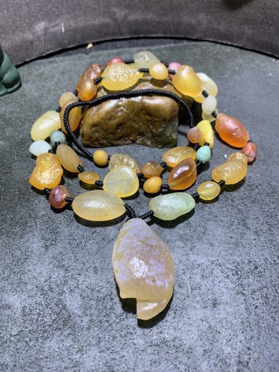 放福利！精美戈壁大颗粒彩珠玛瑙原石项链一条 - 放福利！精美戈壁大颗粒彩珠玛瑙原石项链一条