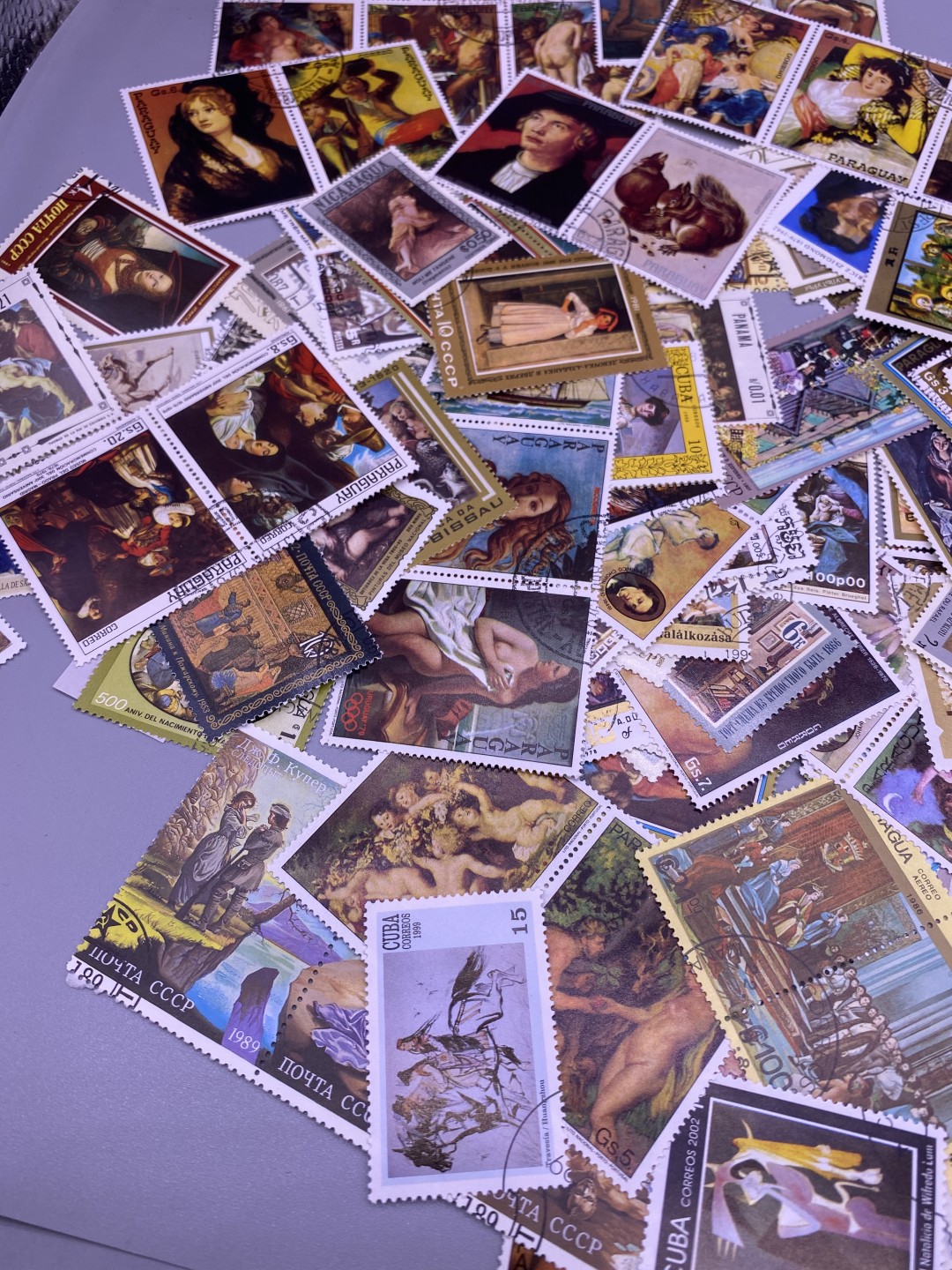 人体油画邮票210张，品相如图，500包快递