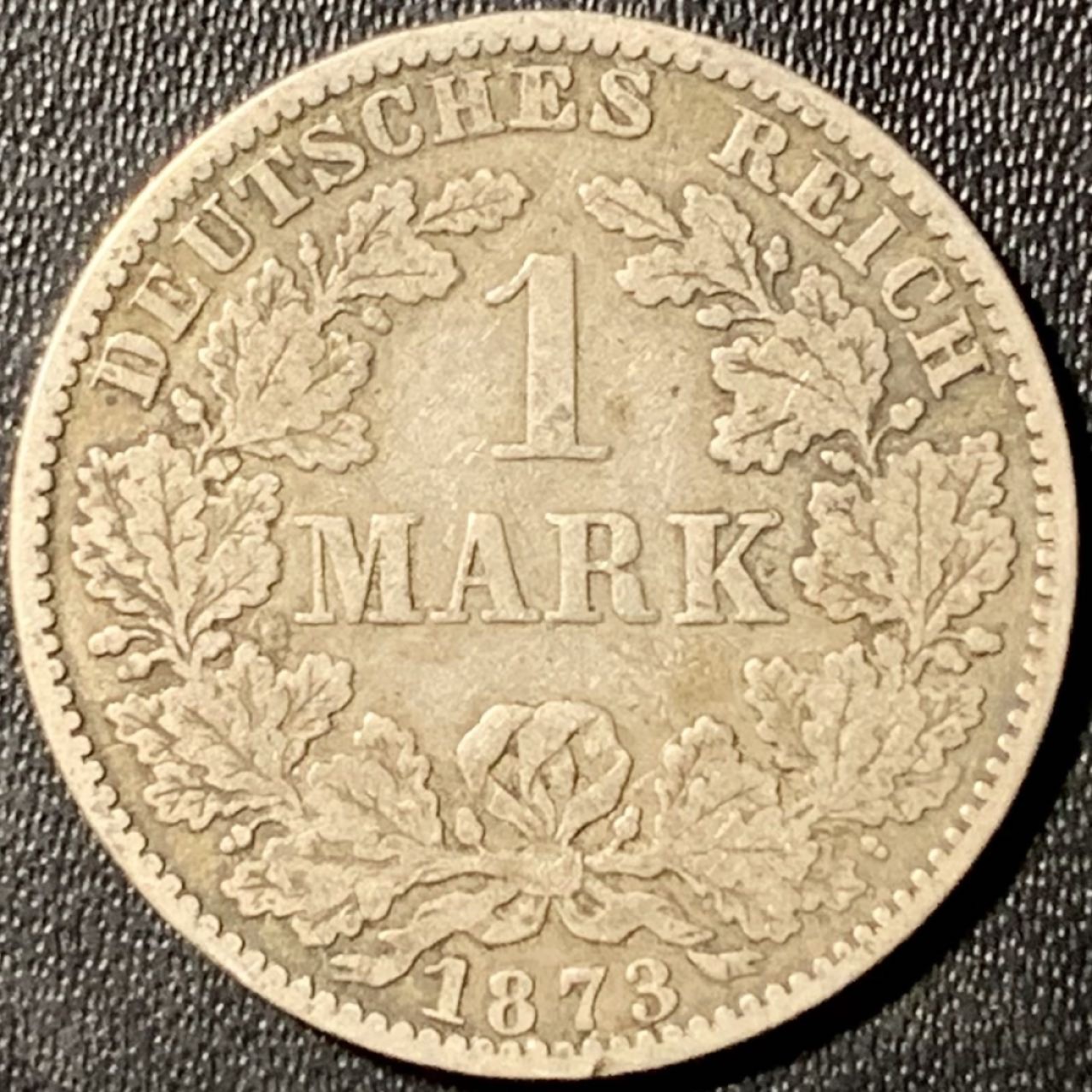 紫瑗钱币——第285期拍卖 德国 1873年 A版 第二帝国 短翅 1马克 5.5克 0.9银