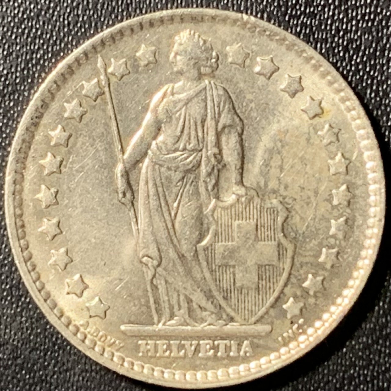 紫瑗钱币——第285期拍卖 瑞士 1964年 赫尔维蒂亚 1法郎 5克 0.835银 UNC