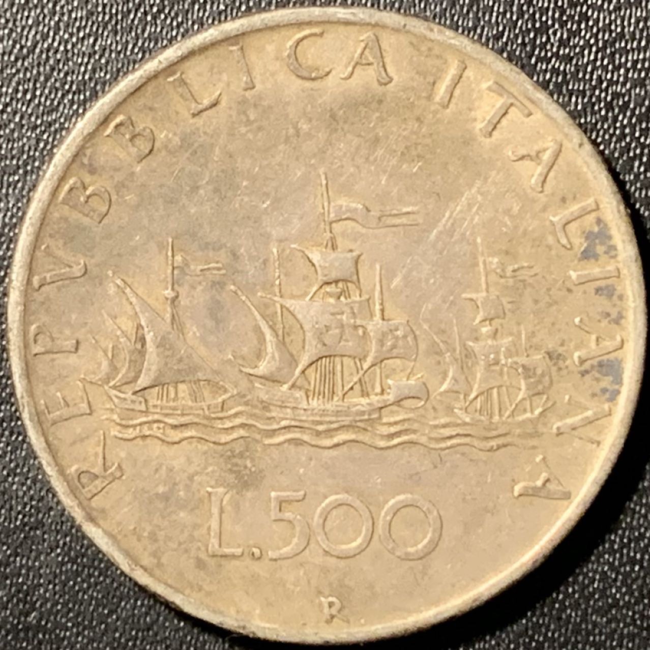 紫瑗钱币——第285期拍卖 意大利 1958年 少女与帆船 500里拉 11克 0.835银 