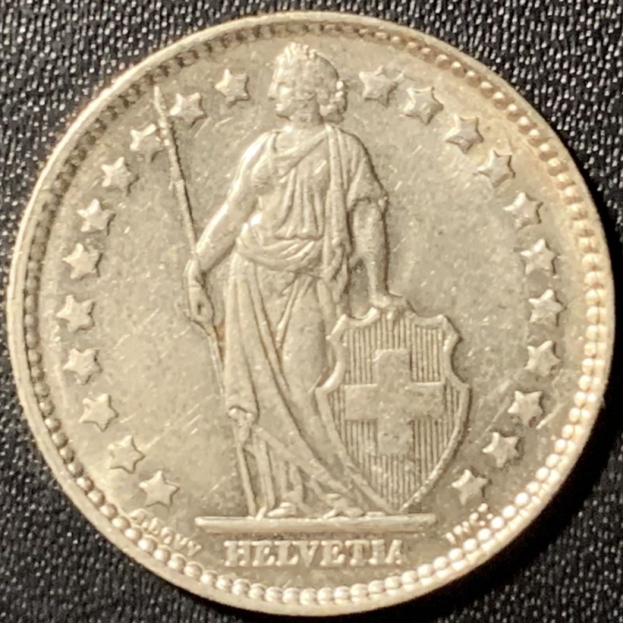 紫瑗钱币——第285期拍卖 瑞士 1963年 赫尔维蒂亚 1法郎 5克 0.835银 UNC