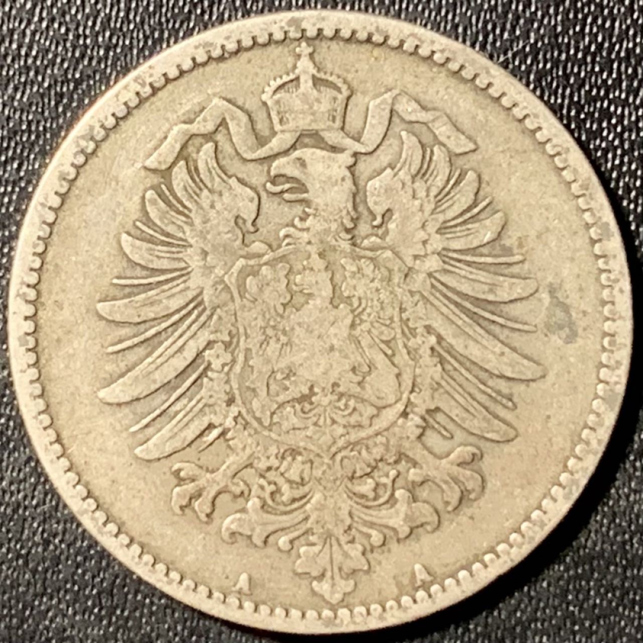 紫瑗钱币——第285期拍卖 德国 1873年 A版 第二帝国 短翅 1马克 5.5克 0.9银