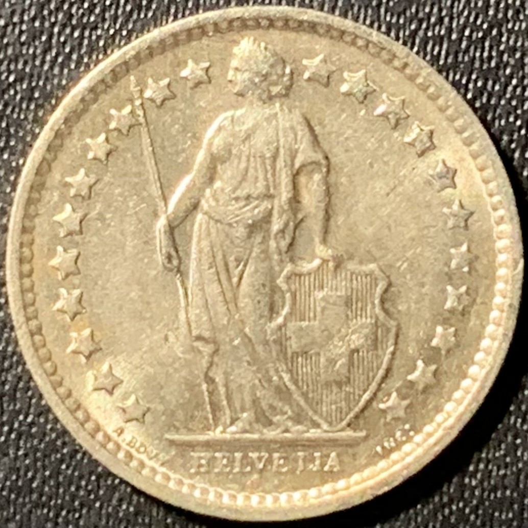 紫瑗钱币——第285期拍卖 瑞士 1963年 赫尔维蒂亚 1/2法郎 2.5克 0.835银 UNC