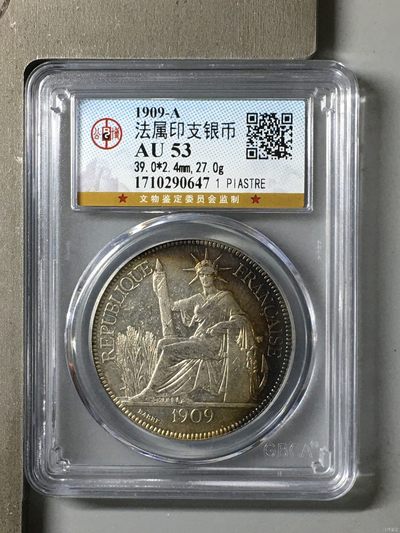10秒自动快拍.全程无托.喜欢直接出价.给喜欢的朋友们 - 1909-A法属印支银币27克
