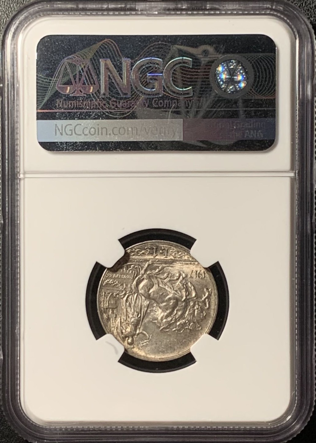 紫瑗钱币——第285期拍卖 意大利 1917年 马拉车 1里拉 银币 NGC MS63