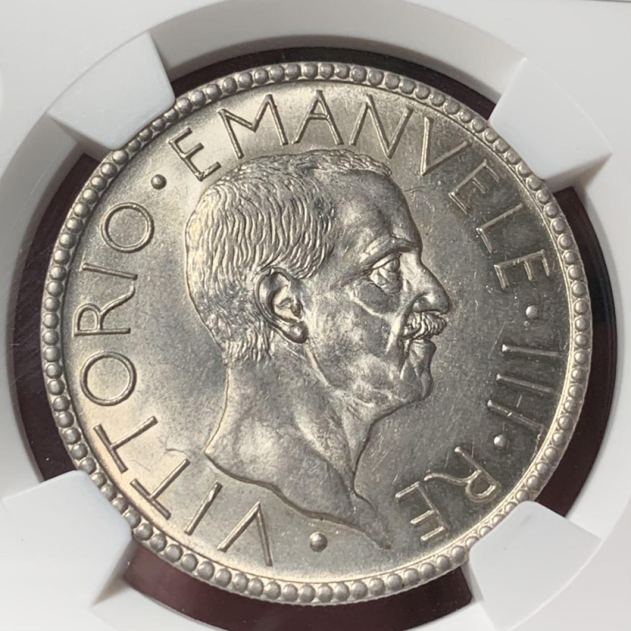 紫瑗钱币——第285期拍卖 意大利 1927年 经典裸男 5里拉 银币 NGC MS63