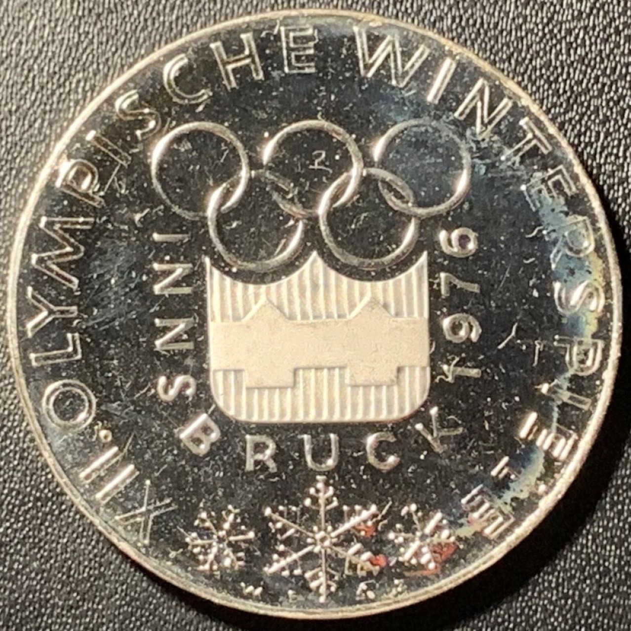 紫瑗钱币——第322期拍卖 奥地利 1976年 因斯布鲁克冬奥运 主会场 100先令 24克 0.64银 精制