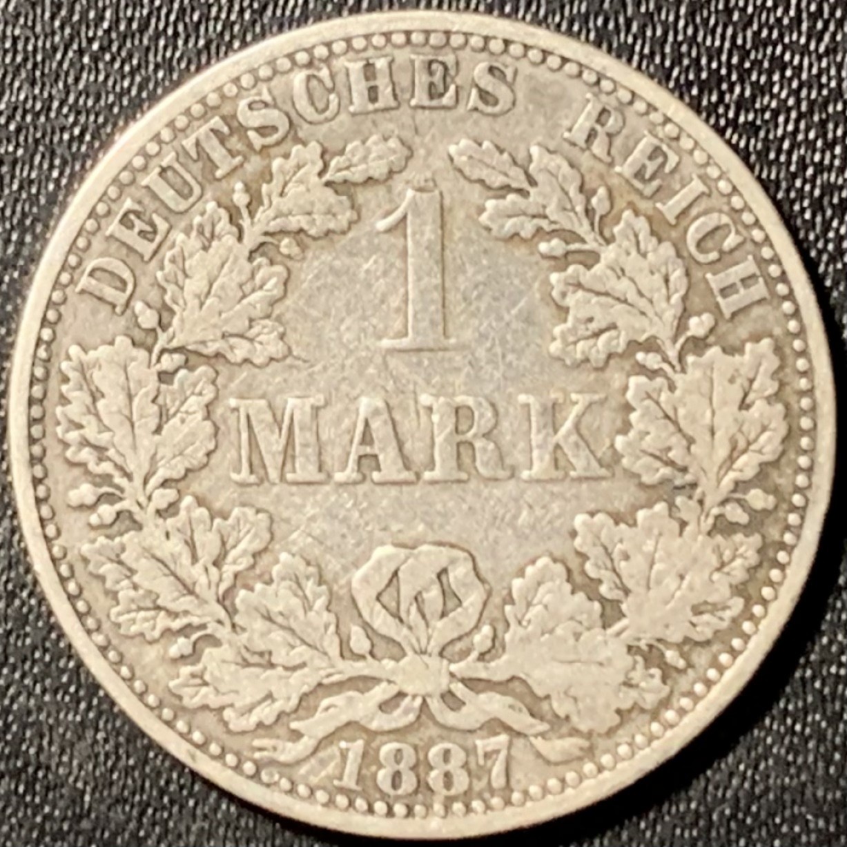 紫瑗钱币——第285期拍卖 德国 1887年 A版 第二帝国 短翅 1马克 5.5克 0.9银