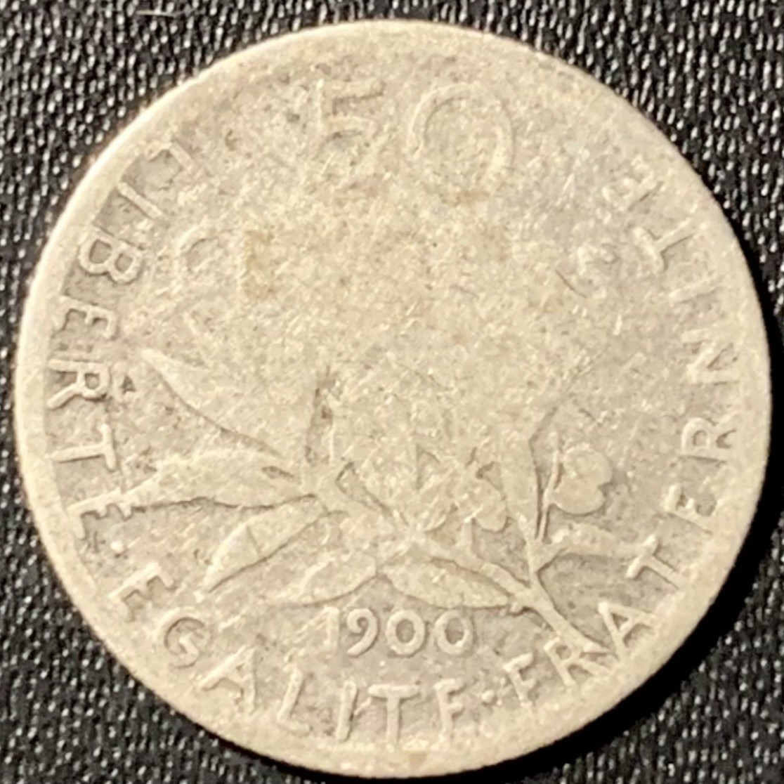 紫瑗钱币——第285期拍卖 法国 1900年 播种女神 50分 2.5克 0.835银