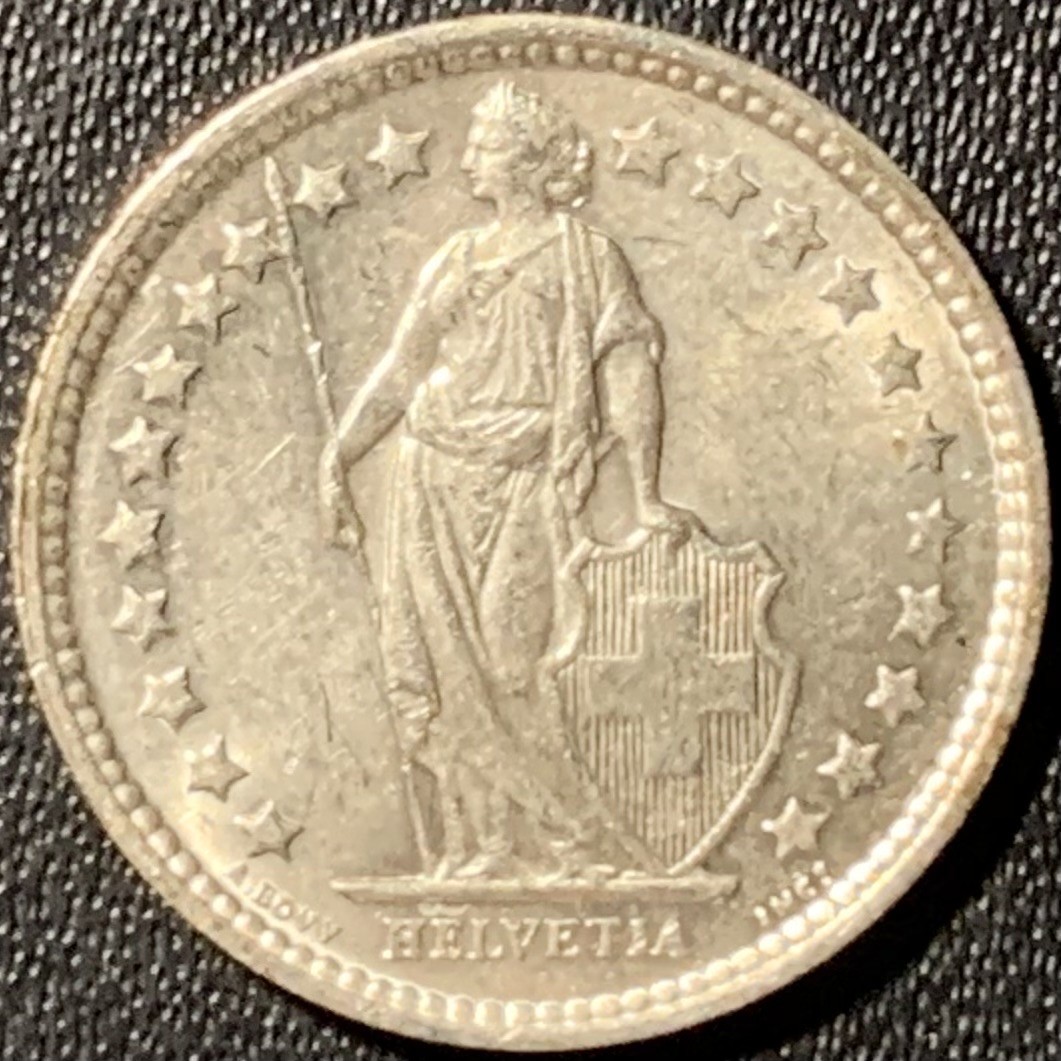 紫瑗钱币——第285期拍卖 瑞士 1962年 赫尔维蒂亚 1/2法郎 2.5克 0.835银 UNC