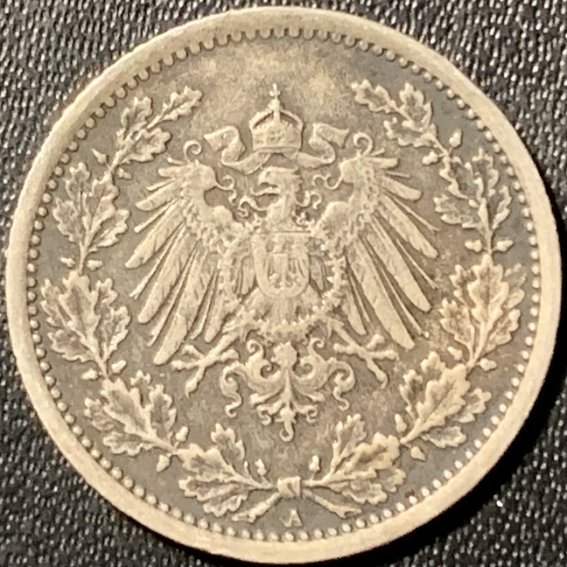 紫瑗钱币——第285期拍卖 德国 1918年 A版 第二帝国 1/2马克 银币 2.77克 0.9银