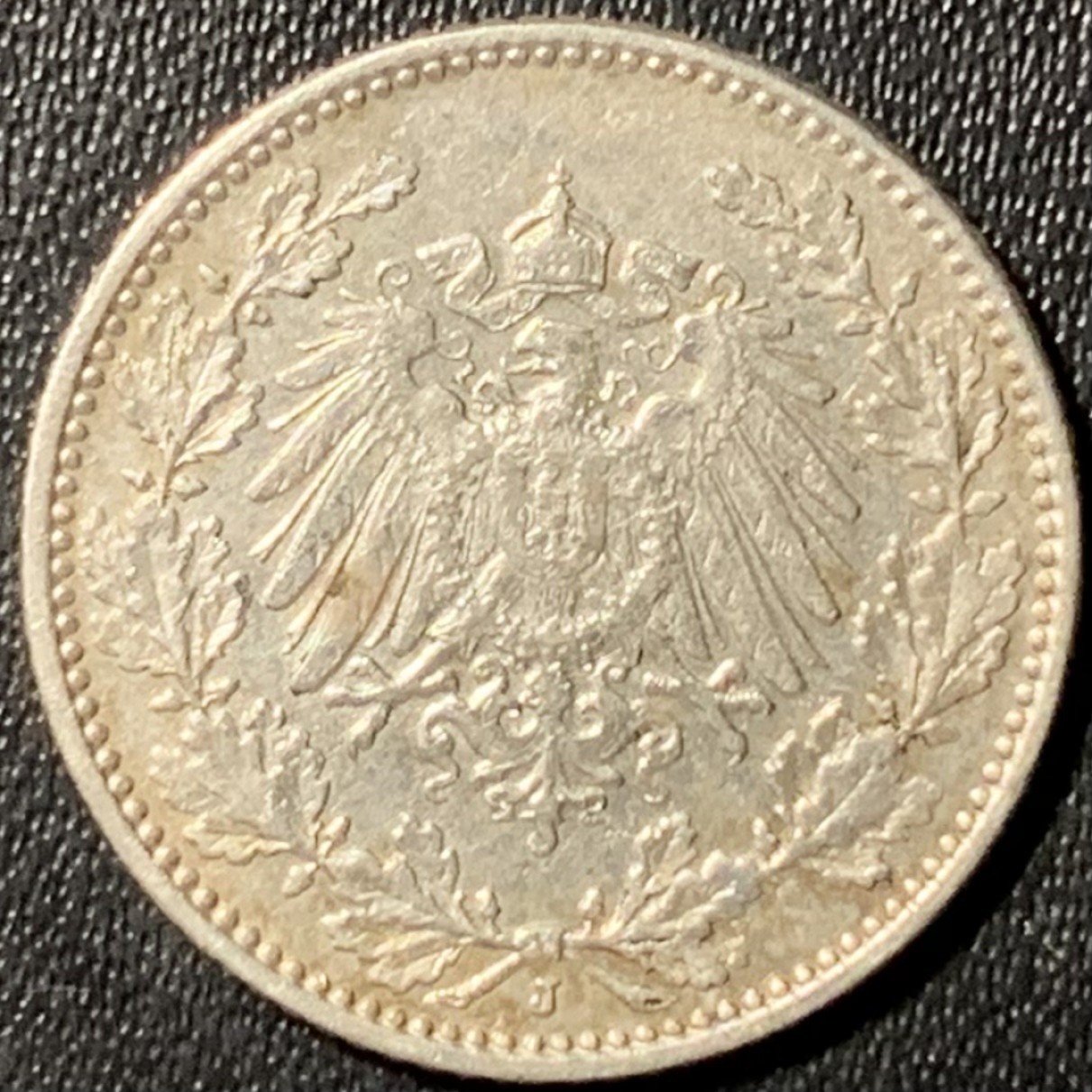 紫瑗钱币——第285期拍卖 德国 1905年 J版 第二帝国 1/2马克 银币 2.77克 0.9银