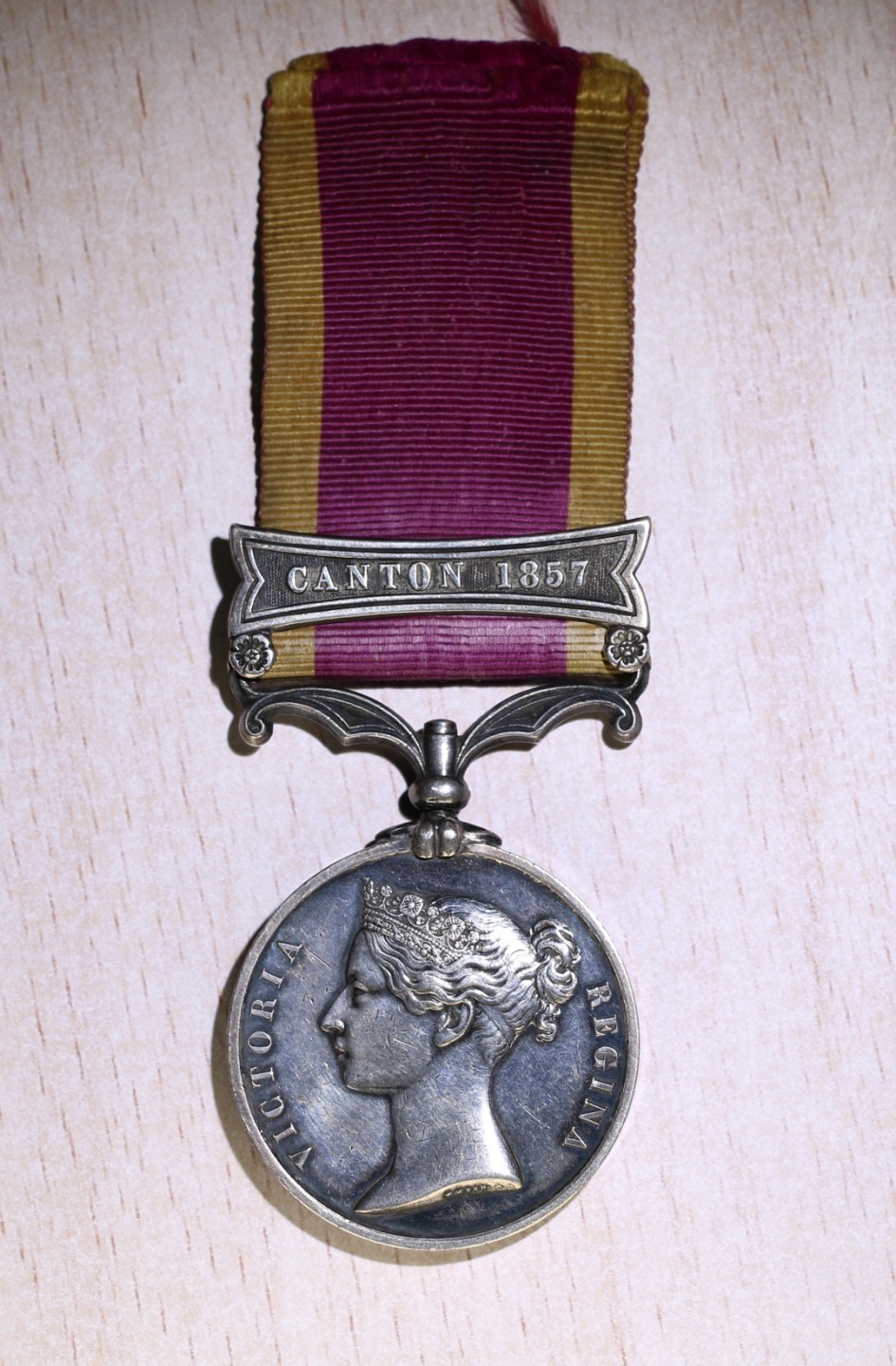 大猫徽章拍卖第227期 勿忘国耻 英国第二次鸦片战争奖章2⃣️ 带广州1857勋条 