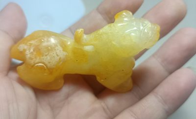 玉器，邮票，老照片杂项 - 老玉貔貅把件 高古玉岫玉皮丘挂件玉佩玉摆件