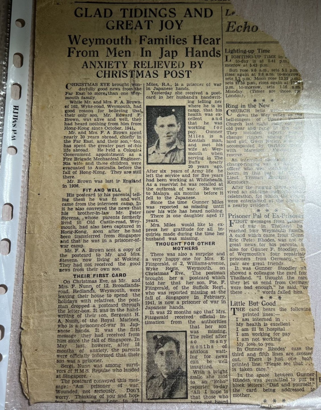 大猫徽章拍卖第227期 英章套章，包含二战之星，太平洋之星，本土防御奖章，二战参战奖章，服役证章，狗牌，服役记录，集中营文件，关于其被俘与获救的当地报纸原件与复印件。