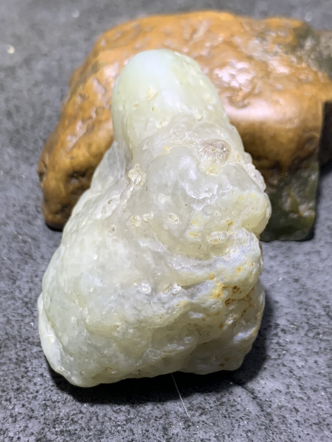 放福利！精美天然淡绿料阿拉善玛瑙原石一颗，