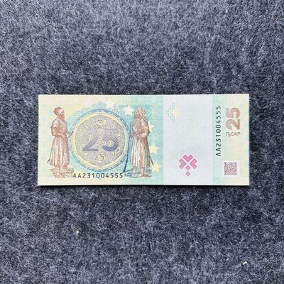 90th ¥ ¥阿布哈兹2023年25阿沙Hybrid复合钞，纪念钞（百位号，普通号，手签版，纸册版） - 阿布哈兹2023年25阿沙，纪念钞，豹子号555，AA231004555