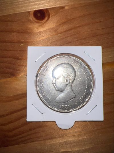 西班牙双柱银币1888特年5比塞塔