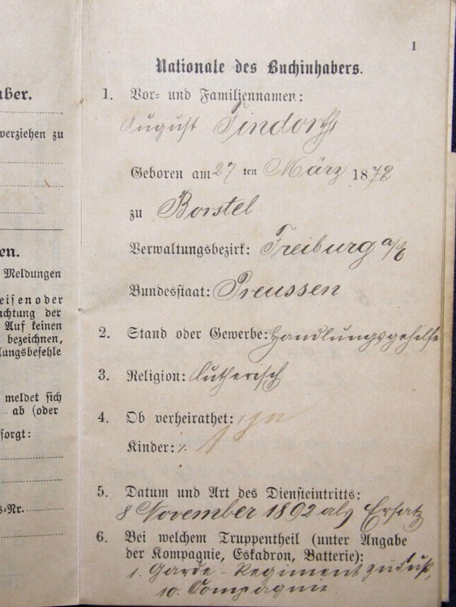 老威廉第二次麦稀奇拍卖 帝德士兵证3 [第1禁卫步兵团] 附带外壳和品行良好证明，证主是个救护兵