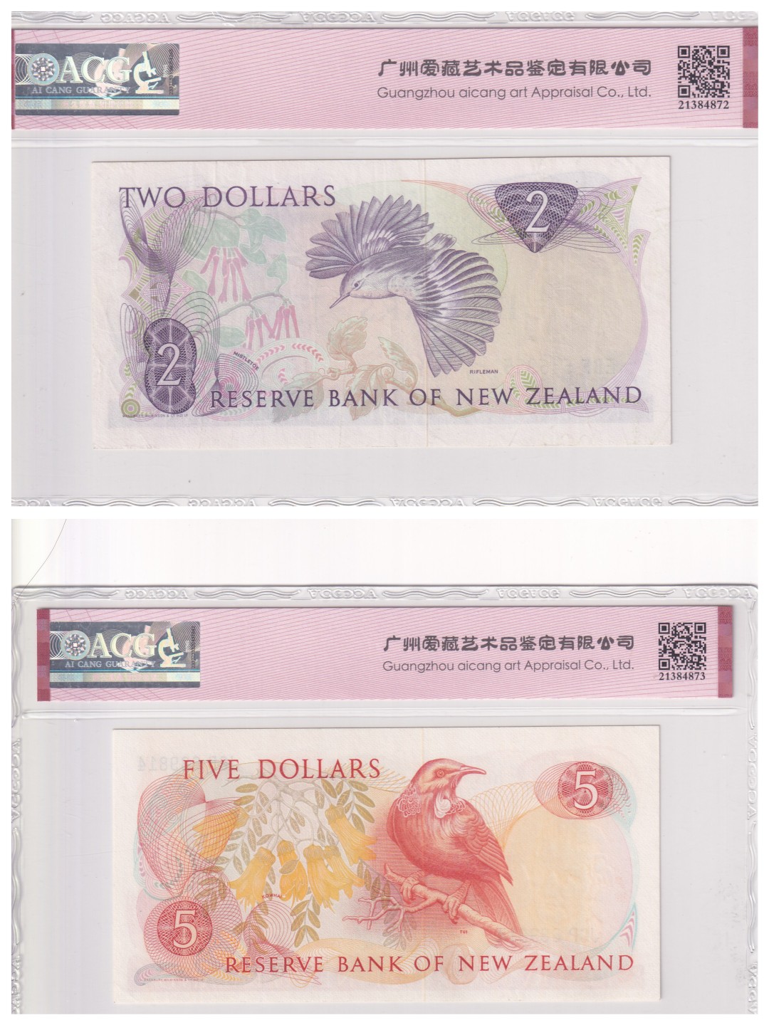 乐淘淘纸币精选场 平价专场 第7期 本期免押金！ 【EBF545955 JCP689814】新西兰纸币两张 2元和5元 女王钞