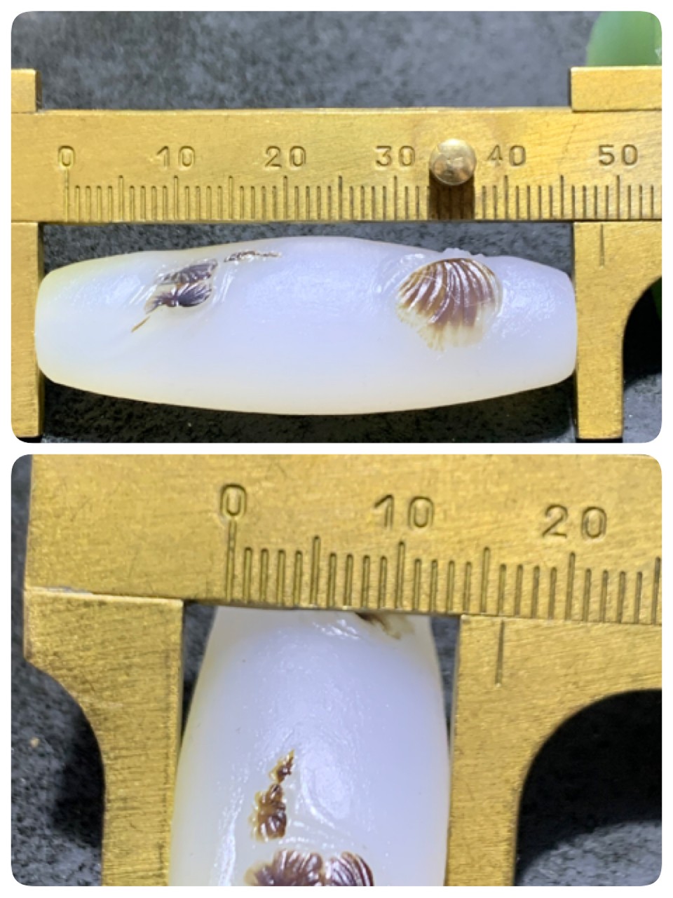 精美高玉化海洋玉髓手工俏色巧雕蝶恋花大桶珠一个！