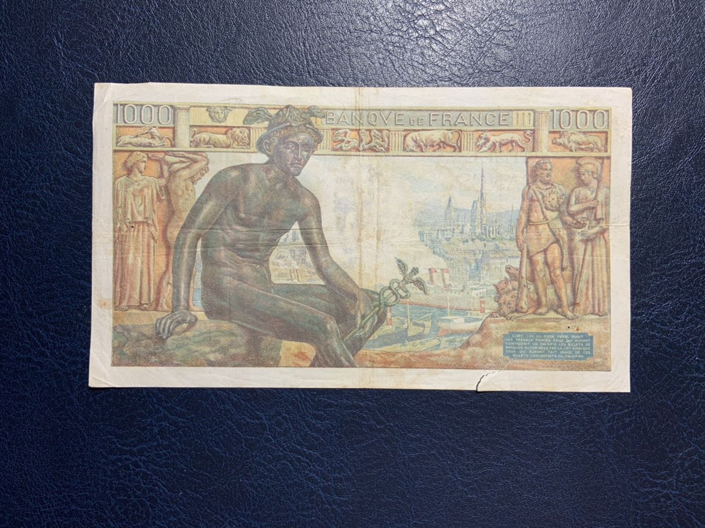 收藏联盟Quantum Auction 第270期拍卖 蜜月胜地-斐济 法国1942年1000法郎 非全新 品相如图
