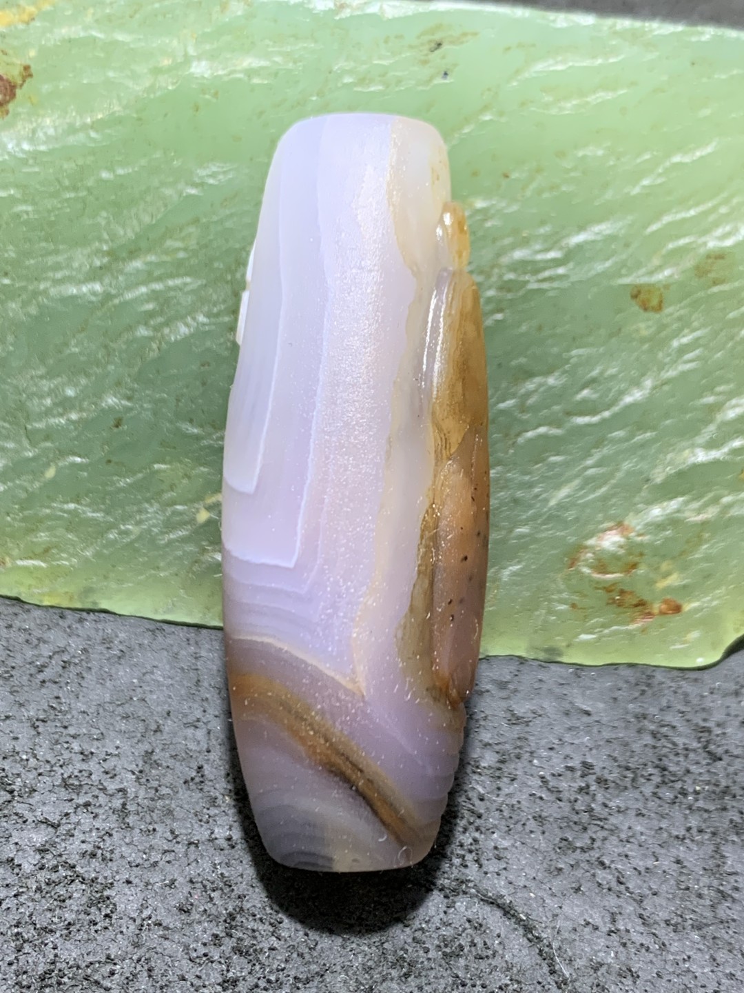 精美亚光高玉化巴西玛瑙手工雕刻求佛问道大桶珠一个！