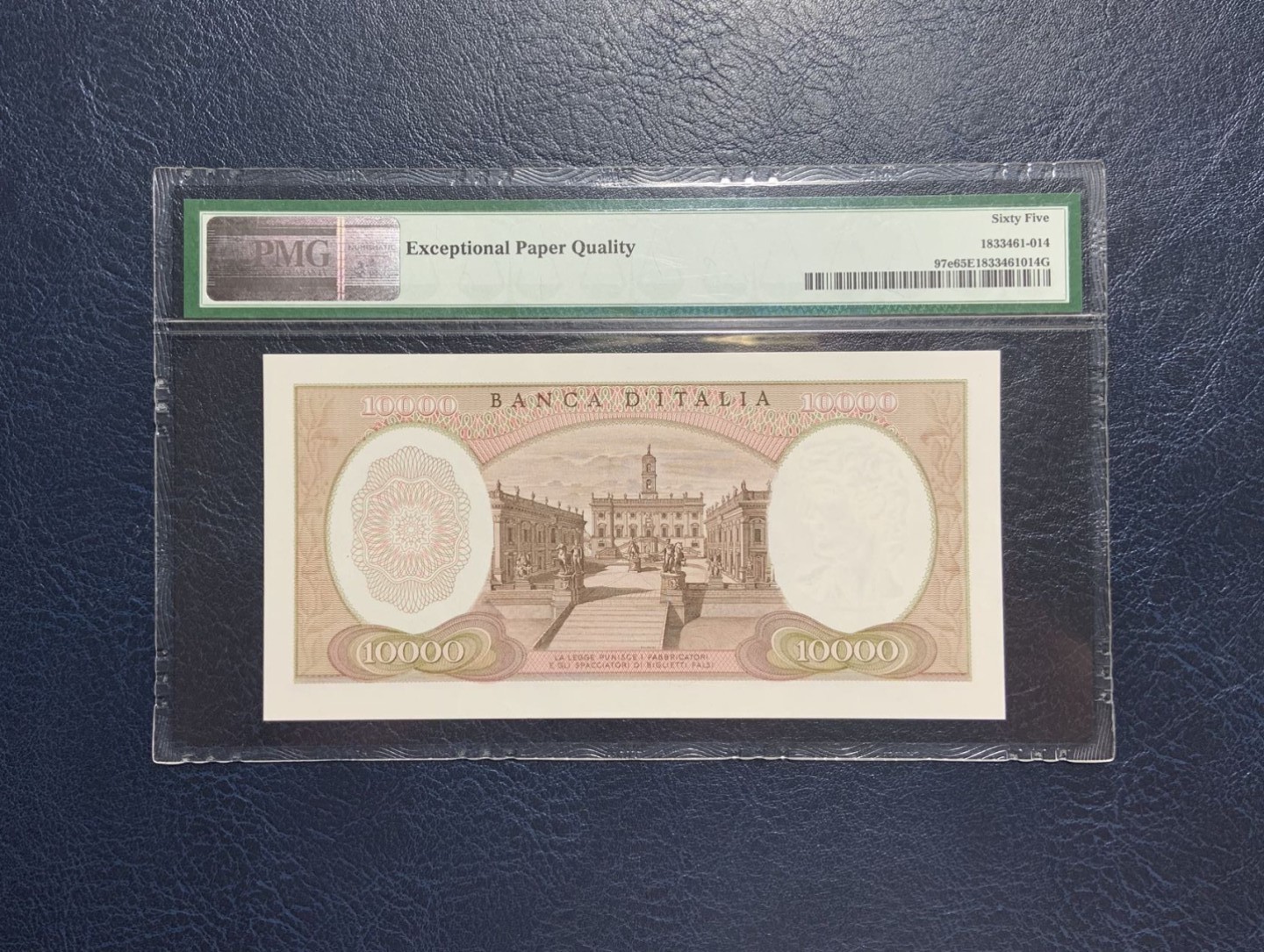 收藏联盟Quantum Auction 第270期拍卖 蜜月胜地-斐济 意大利1970年10000里拉 PMG65 文艺复兴三杰之米开朗基罗