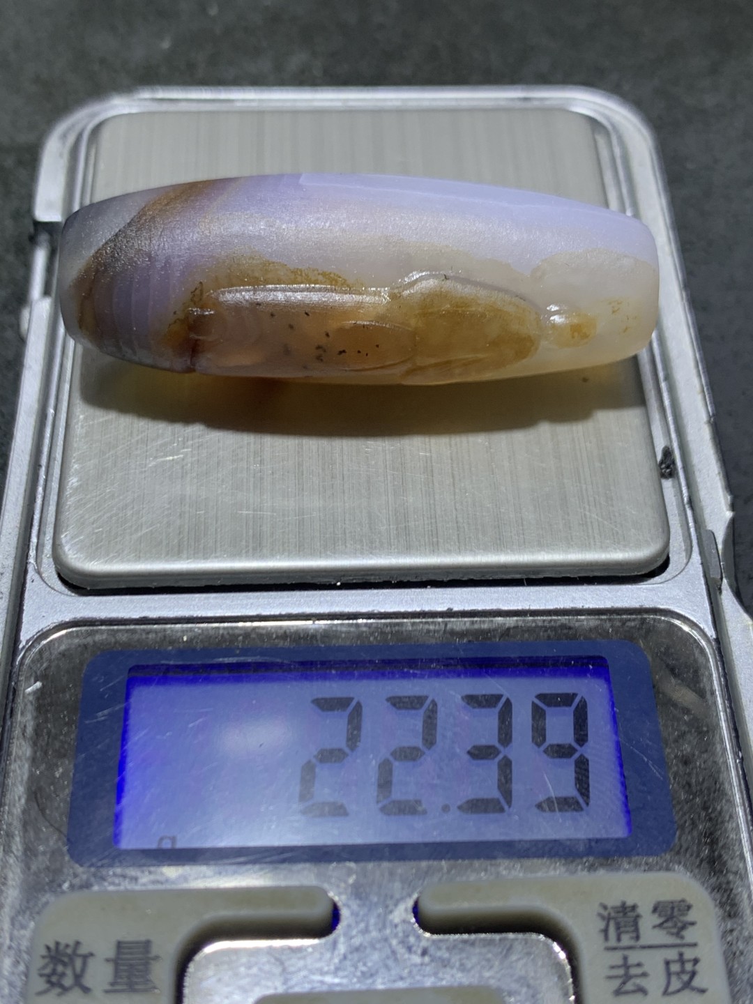 精美亚光高玉化巴西玛瑙手工雕刻求佛问道大桶珠一个！