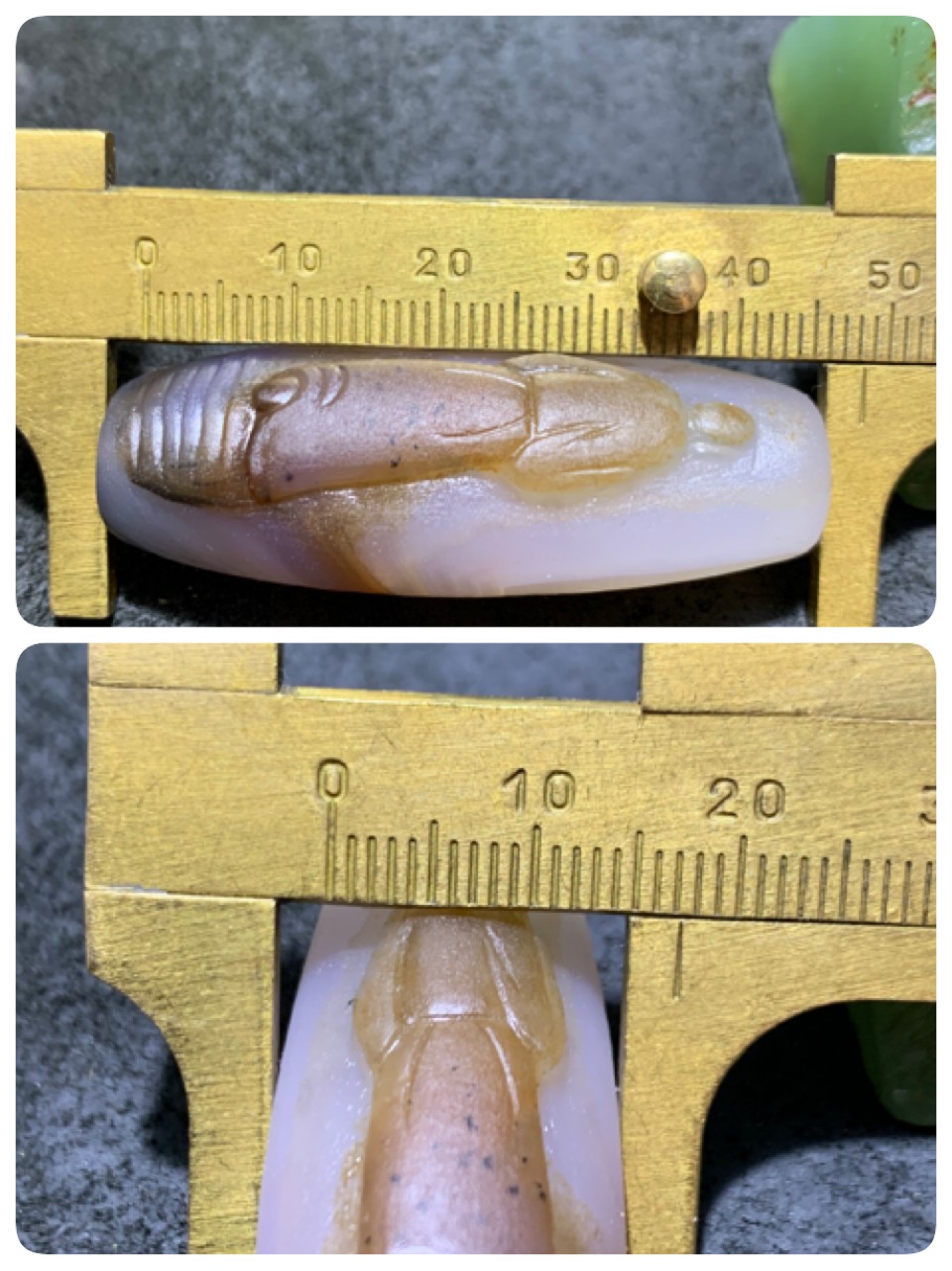 精美亚光高玉化巴西玛瑙手工雕刻求佛问道大桶珠一个！