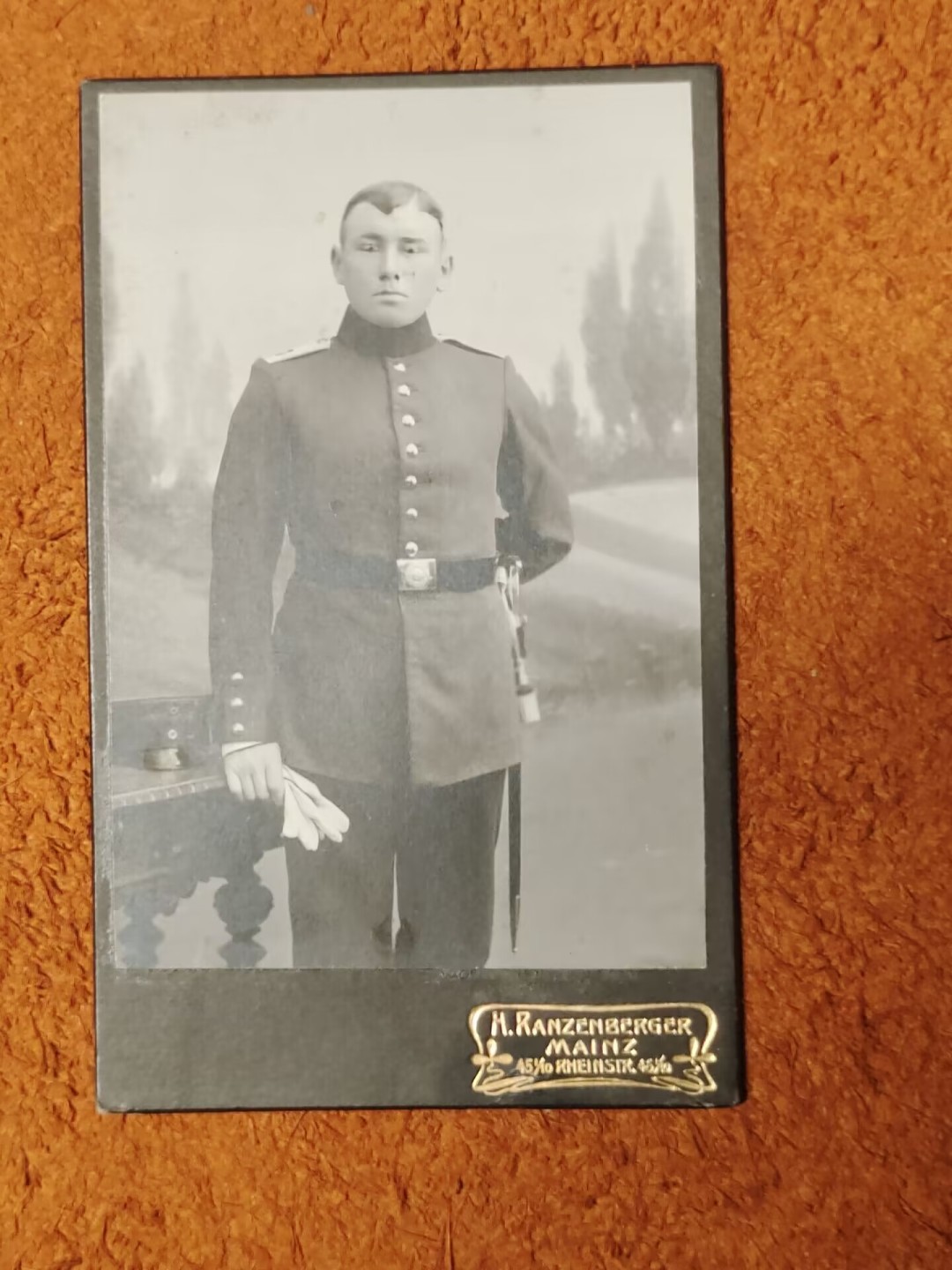 老威廉第二次麦稀奇拍卖 帝德军人CDV硬卡纸照片 照相馆位于美因茨