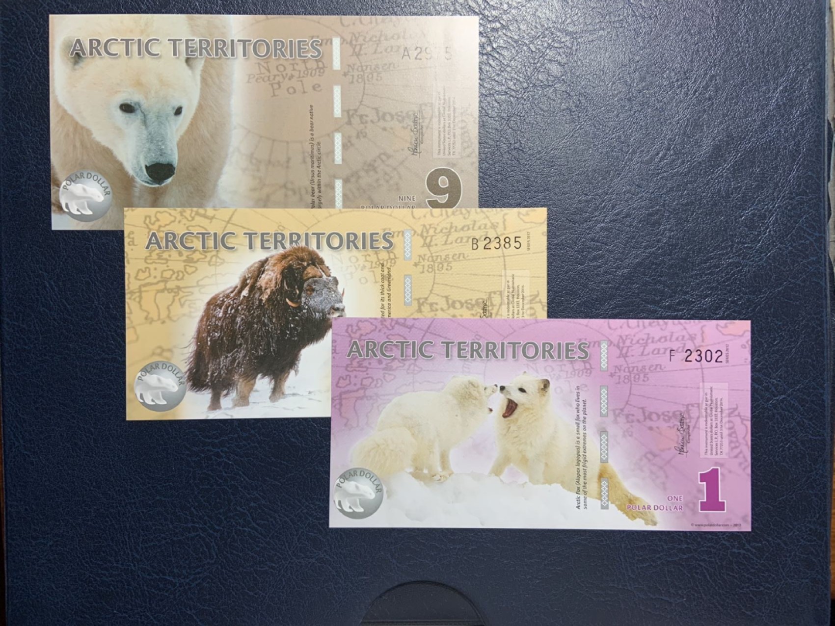 收藏联盟Quantum Auction 第270期拍卖 蜜月胜地-斐济 北极2013年1-9元 品相全新UNC 塑料币 